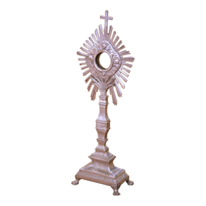 19th Century French Silvered Bronze Catholic Ostensoir Monstrance With Sunburst