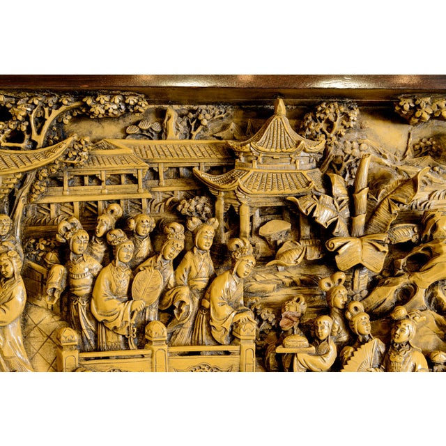 Asian Coffee Table With Carved Detail For Sale In West Palm - Image 6 of 8