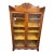 Vintage Antique Oak Double Door Bookcase W Ornate Applied & Carved Details For Sale