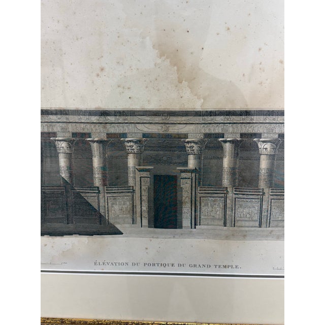 Architectural Print “Edfou (Apollinopolis Magna)” Temple Portico Elevation, Framed For Sale - Image 10 of 12