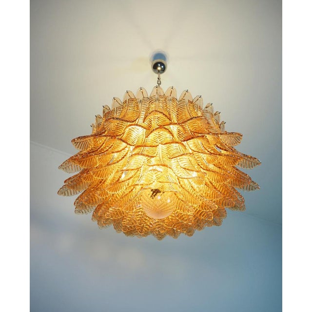 Large Amber Felci Murano Glass Chandelier, 1990s For Sale - Image 10 of 18