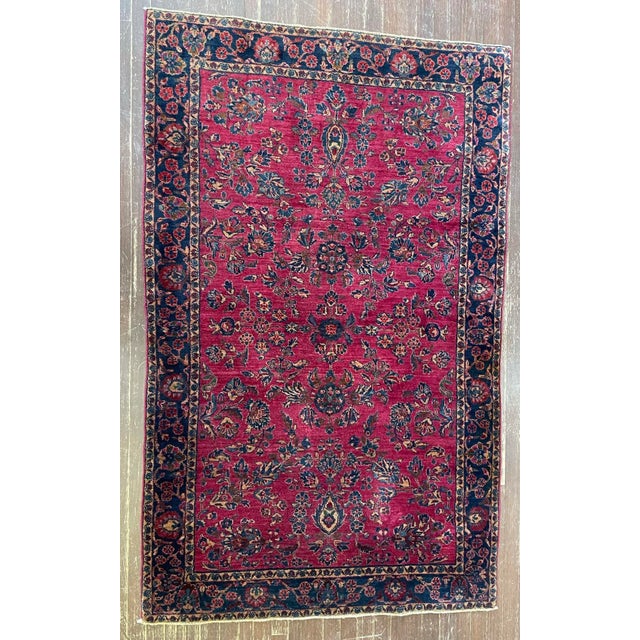 Early 20th Century Antique Persian Mohajeran Sarouk Rug 4' X 6'4" For Sale - Image 5 of 12