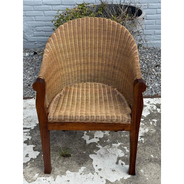 Vintage Wicker Armchair, 1950s For Sale - Image 6 of 14