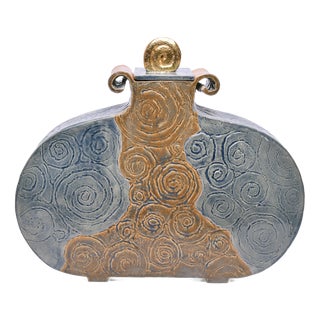 Spiral Ceramic Urn by Heidi Hartmann For Sale