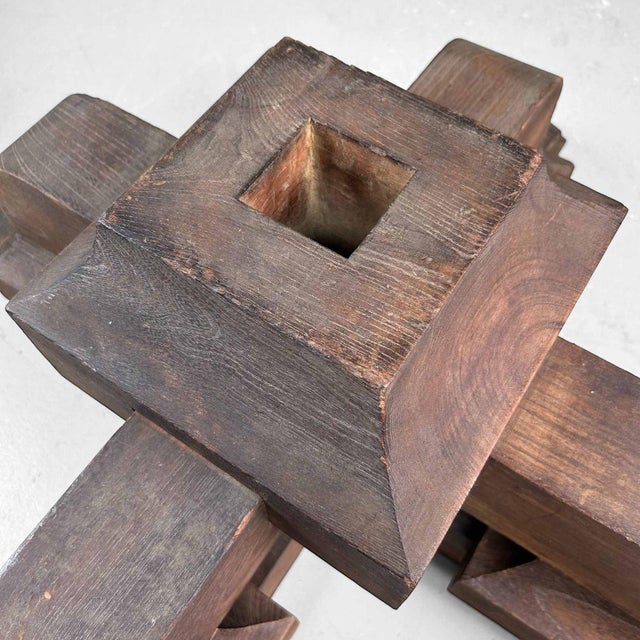 Antique Japanese Wooden Pedestal, 1890s For Sale - Image 10 of 18