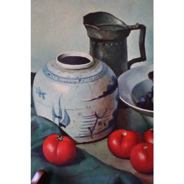 An uncommon coordinated collection of six mid-century still-life art plaques reproducing paintings by celebrated Dutch...