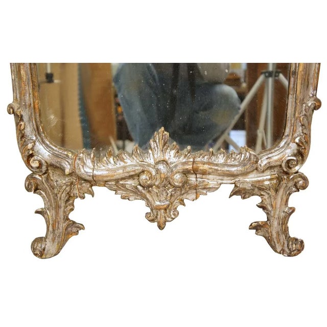 18th Century Early Italian Baroque Silver Gilt Pier Mirrors - A Pair For Sale - Image 5 of 10