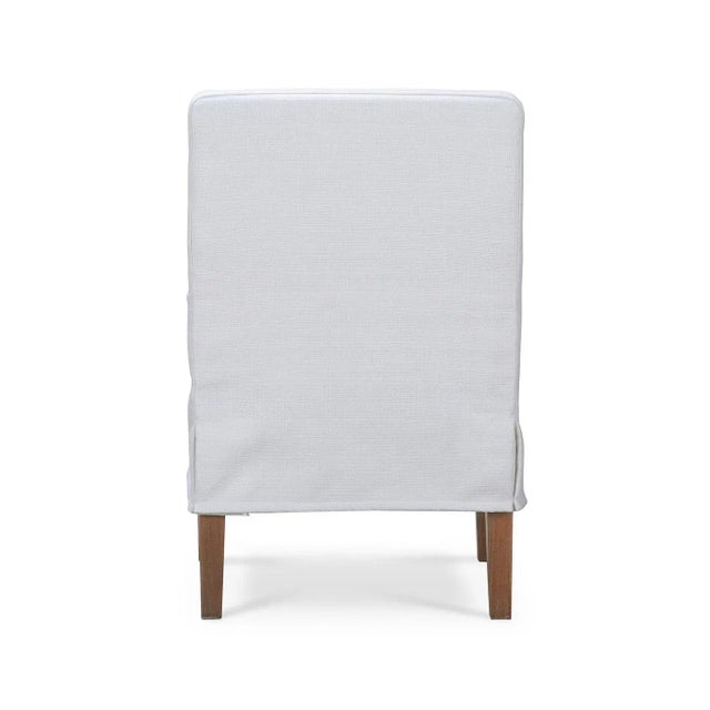 Contemporary Coastal Slipcovered Dining Armchair For Sale - Image 3 of 8