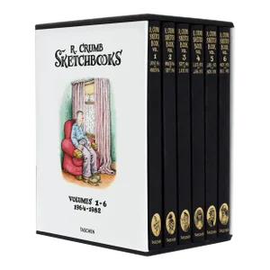 TASCHEN Books Robert Crumb "Sketchbooks 1964-1982" 6-Volume Boxed Set and Signed Print, Limited Art Edition, 7 Pieces