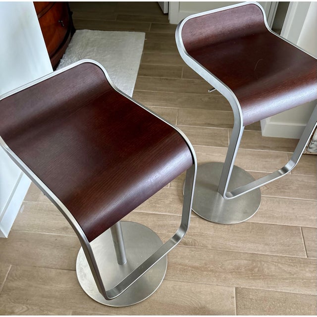 Attributed to LaPalma LEM piston stool - the design that transformed bar and counter stools. Chair has adjustable height...