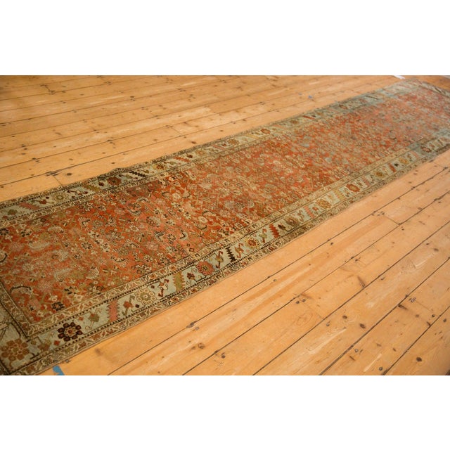 1930s Vintage Persian Bijar Herati Wool Rug Runner For Sale - Image 11 of 13