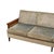 1960s 1960s Mid Century Modern Caned Walnut Velvet Long Sofa for Reupholstery 101" For Sale - Image 5 of 16