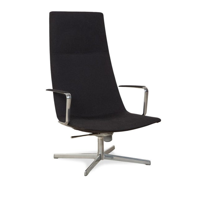 Set of Catifa 46 Lounge Chair and Ottoman in Dark Grey Blue Fabric from Arper For Sale - Image 14 of 18