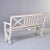 White Antique English Painted Wood Bench With Cross Accented Back For Sale - Image 8 of 12