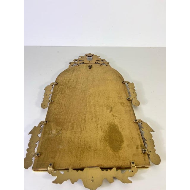 1960s Italian Ornate Brass Framed Wall Mirror, 1960s For Sale - Image 5 of 8