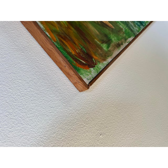 1970s Vintage Impressionist Abstract Landscape Oil Painting For Sale - Image 11 of 12