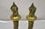 Antique French Empire Style Flame Finial Brass and Cast Iron Andirons - A Pair For Sale - Image 4 of 10