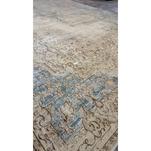 Mid-20th Century Antique Kerman Wool Rug For Sale - Image 13 of 14
