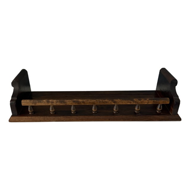Vintage Ethan Allen Heirloom Wood Gallery Wall Shelf Spindle Rail Plate Rack For Sale