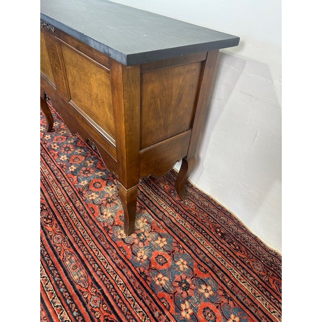 Baker Furniture Company 1960s Baker Storage Buffet Cabinet With Cast Stone Top For Sale - Image 4 of 9