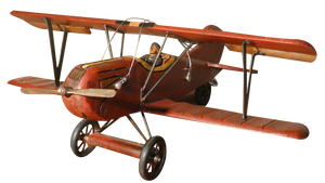Hand-Painted Wooden Francesco Baracca SPAD S.XIII Model Plane, Italy, 1940s