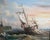 Nautical Original Oil Painting Sailing Boat Harbor Storm Seascape Nautical Art Framed For Sale - Image 3 of 9
