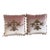 Pair of French Couture Blush Silk Velvet Pillows With 19th Century Appliques' For Sale