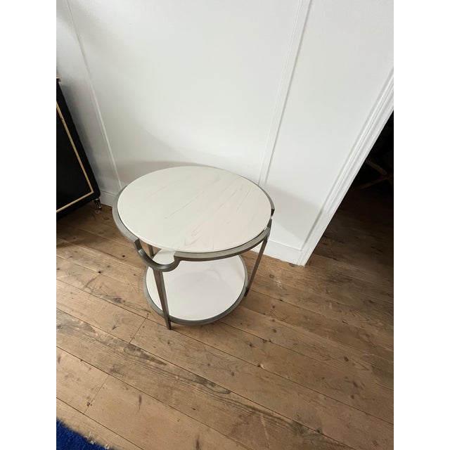 Bernhardt Morello Faux Marble & Steel Side Table For Sale In New York - Image 6 of 6