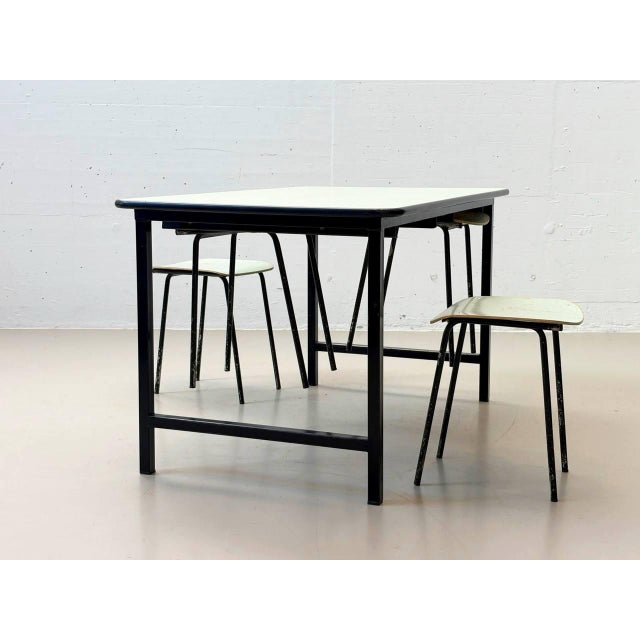 Vintage Kelko Table Set with Lacquered Stools, 1960s, Set of 5 For Sale - Image 3 of 16