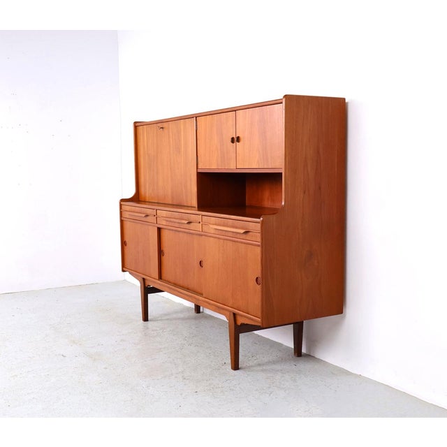 Wood Vintage Danish Teak Highboard or Buffet, 1960s For Sale - Image 7 of 18