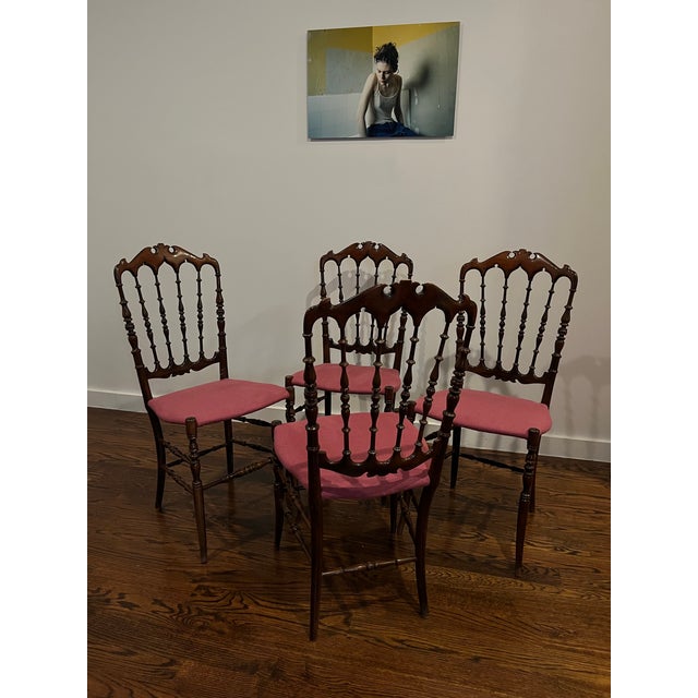 Set of 4 Attributed to Giuseppe Gaetano Descalzi Midcentury Italian Chiavari Chairs, 1950s For Sale - Image 12 of 12