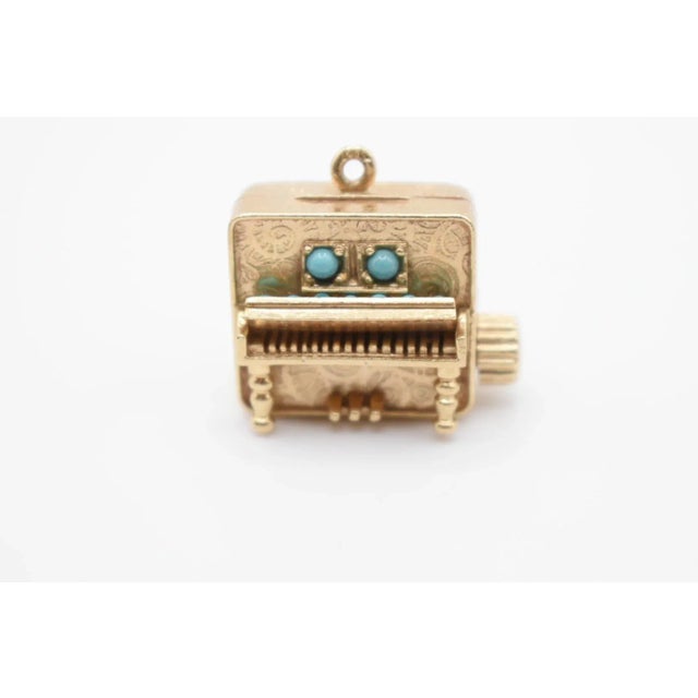 Late 20th Century Late 20th Century Colibri Gold and Turquoise "Musical" Piano Charm For Sale - Image 5 of 9