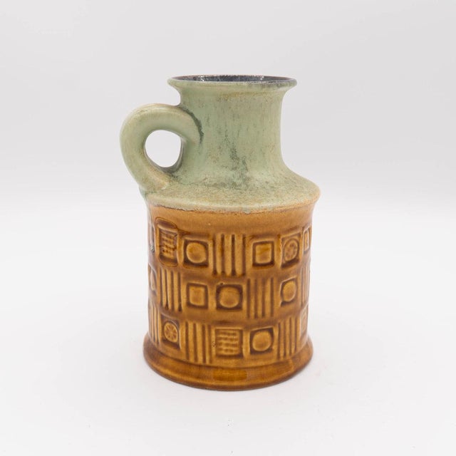 Mid-Century Green and Brown Form 61-17 Vase from Bay Keramik, 1970s For Sale - Image 10 of 10