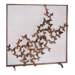 Tobacco Butterfly Fire Screen Fireplace Screen Iron For Sale