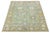 Modern Sage Green Oushak Style Wool Area Rug With Pastel Geometric Floral Accent For Sale - Image 4 of 12