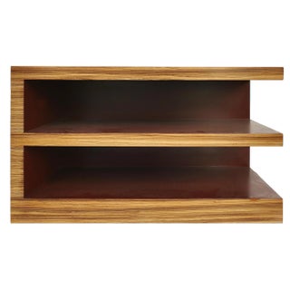 Zebra Wood Tiered Low Bookcase Side or End Table For Sale