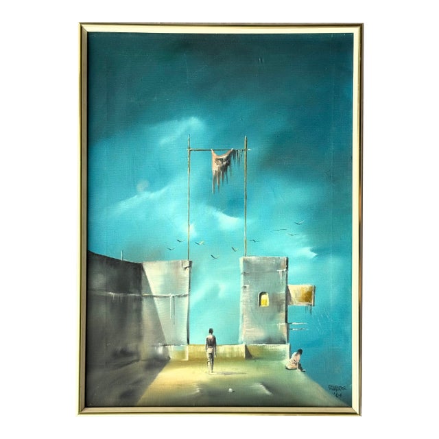 Eugene Hawkins 1964 Surrealist Oil on Canvas Painting For Sale