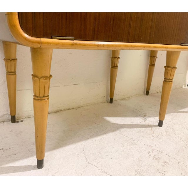 Brown Italian Nightstand in the Style of Borsani, Italy, 1950s, Set of 2 For Sale - Image 8 of 11