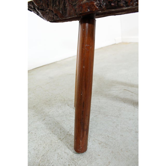 Mid-Century Nakashima-Style Carved Live Edge Slab Whale Wood Sculpture For Sale - Image 10 of 13