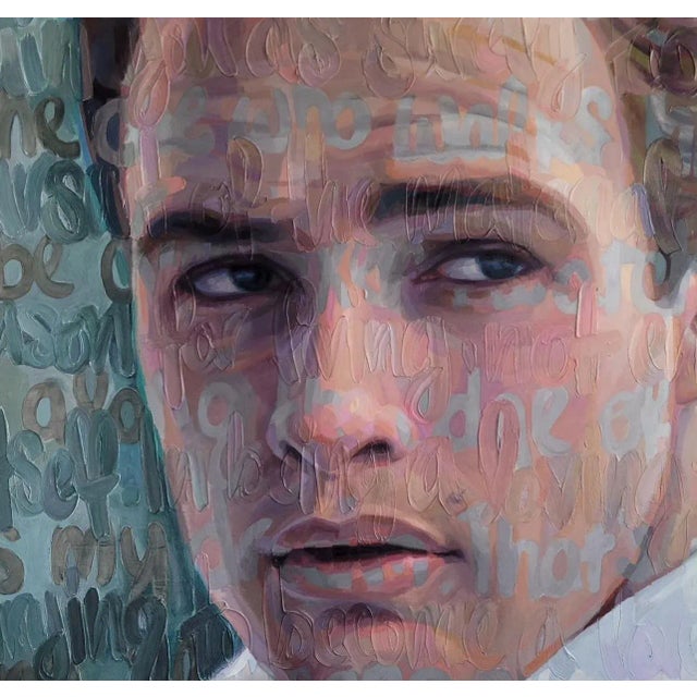 Quotes within painting: "All I want to be is normally insane. Never surrender to the momentum of mediocrity. Only the one...