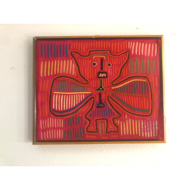 Mid Century Kuna Mola Peruvian Textile Art Mythic Monster in Rustic ...