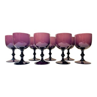 Carlo Moretti Amethyst Cased Stemware - Set of 8 For Sale