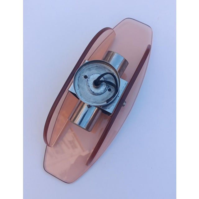 Vintage Glass Wall Sconce, 1970s, in Very Good conditions. Designed 1970 to 1979 Up to 250V (Europe/UK Standard).The...