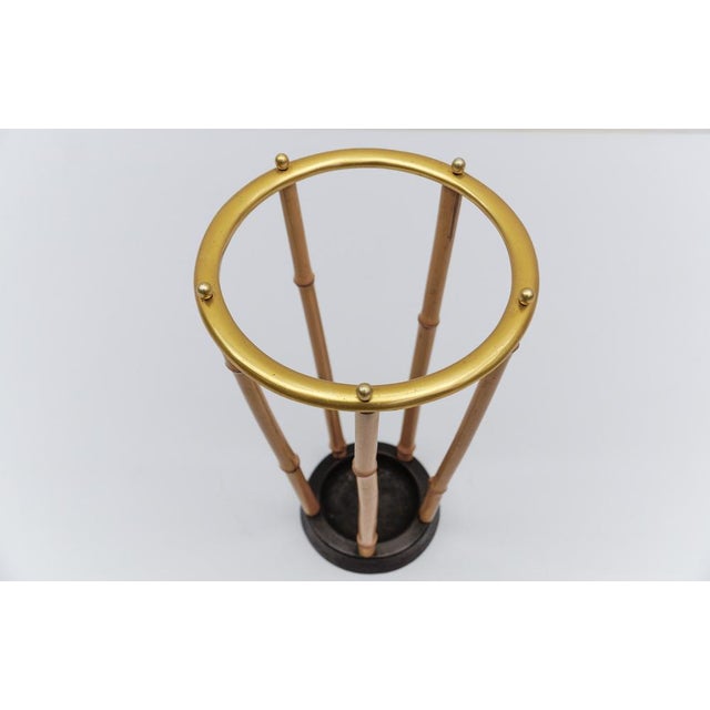 Brass and Bamboo Umbrella Stand, Italy, 1950s For Sale - Image 6 of 10