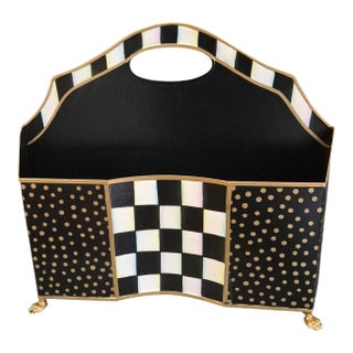 Late 20th Century Hand Painted Tole Mackenzie-Childs Magazine Rack For Sale