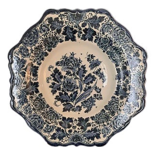 Vintage Delft Hand Painted Blue and White Plate For Sale
