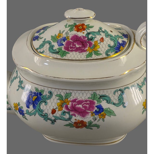 Booth's Vintage Booths England Silicon China "Floradora" Pattern Tea Pot For Sale - Image 4 of 12