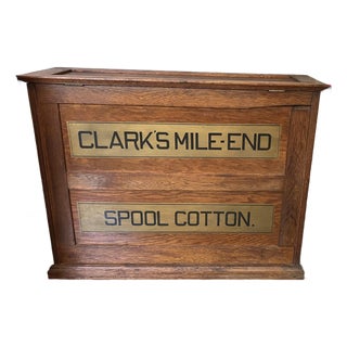 Antique Clark’s Mile‑End Spool Cotton Cabinet – Late 1800s Store Display - Unique Side Table For Sale