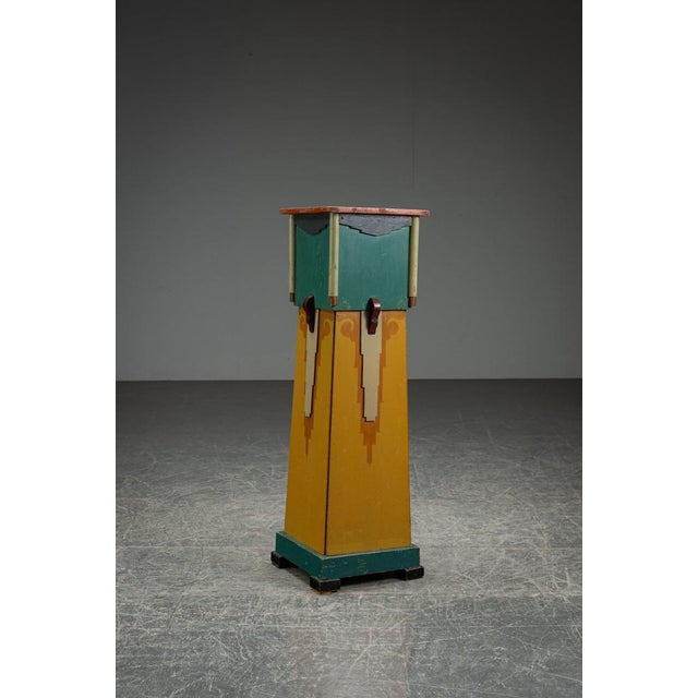 1920s Amsterdam School Pedestal. dimensions (cm): h101 x w32 x d32 cm I have official proof of authenticity such as...