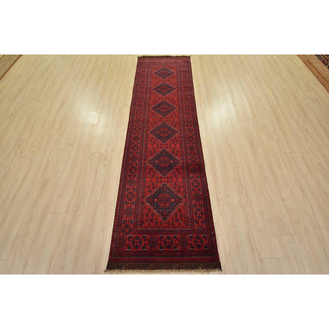 Tribal Turkmen Runner 2’8” X 9’6” Red Wool Tribal Hand-Knotted Oriental Rug For Sale - Image 3 of 12